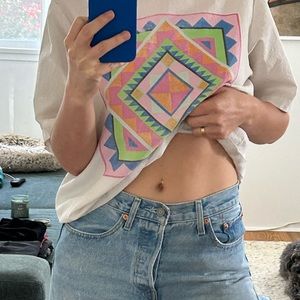 Vintage Tee with Geometric Pattern
